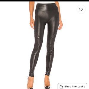 Spank quilted Faux leather leggings size medium